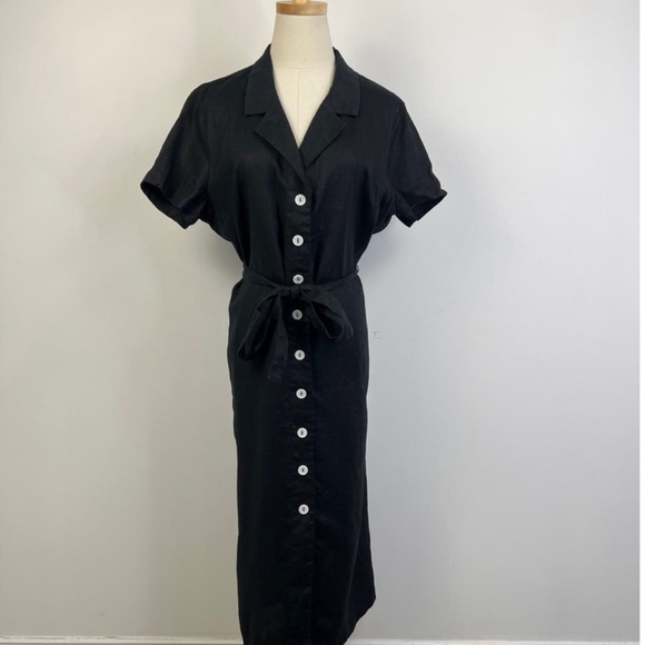 ♣️NWT - QUINCE 100% EUROPEAN LINEN BUTTON FRONT DRESS♣️ - Picture 3 of 16